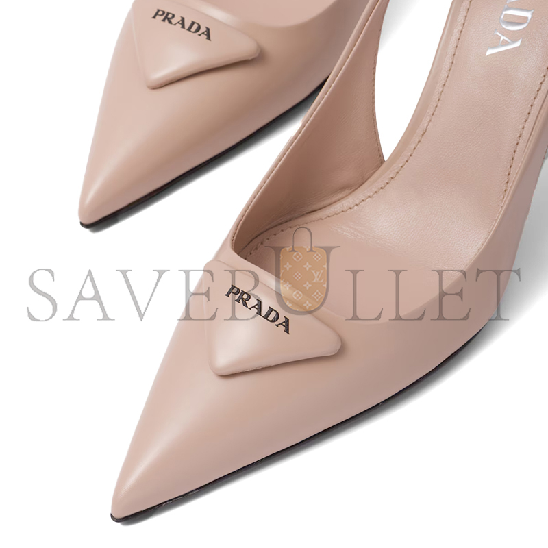 PRADA BRUSHED LEATHER SLINGBACK PUMPS 1I901M